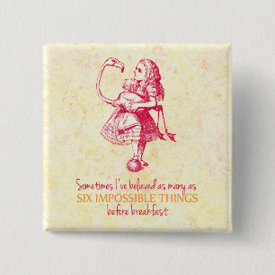 Alice in Wonderland 2 Inch Square Button