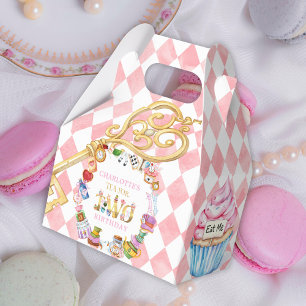 Alice in Wonderland 2nd birthday Pink Favor Box