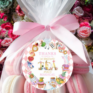 Alice in Wonderland 3rd birthday Thank You Sticker