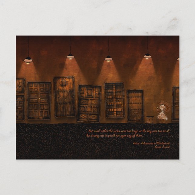Alice in Wonderland - A Tiny Golden Key Postcard (Front)