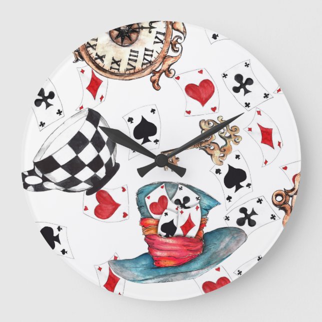 Alice in Wonderland Acrylic wall clock large (Front)