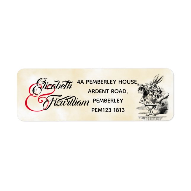 Alice In Wonderland Address Label (Front)