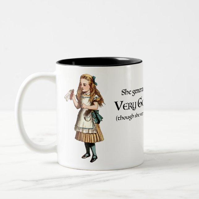 Alice in Wonderland Advice Two-Tone Coffee Mug (Left)