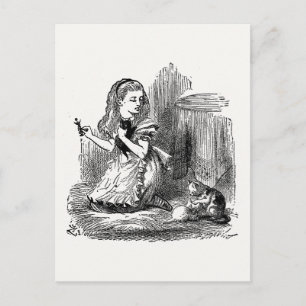 Alice in Wonderland, Alice and the Kitten - Dreams Postcard
