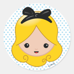 Alice in Wonderland   Alice Emoji Classic Round Sticker
