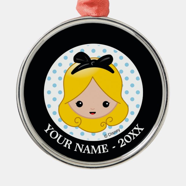 Alice in Wonderland | Alice Emoji Metal Ornament (Front)