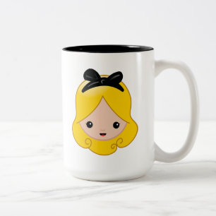 Alice in Wonderland Alice Emoji Two-Tone Coffee Mug