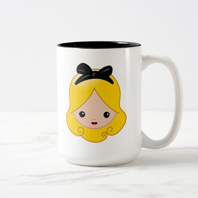 Alice in Wonderland | Alice Emoji Two-Tone Coffee Mug (Right)
