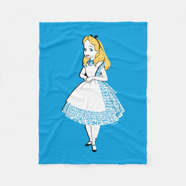Alice In Wonderland | Alice In Text Fleece Blanket (Front)
