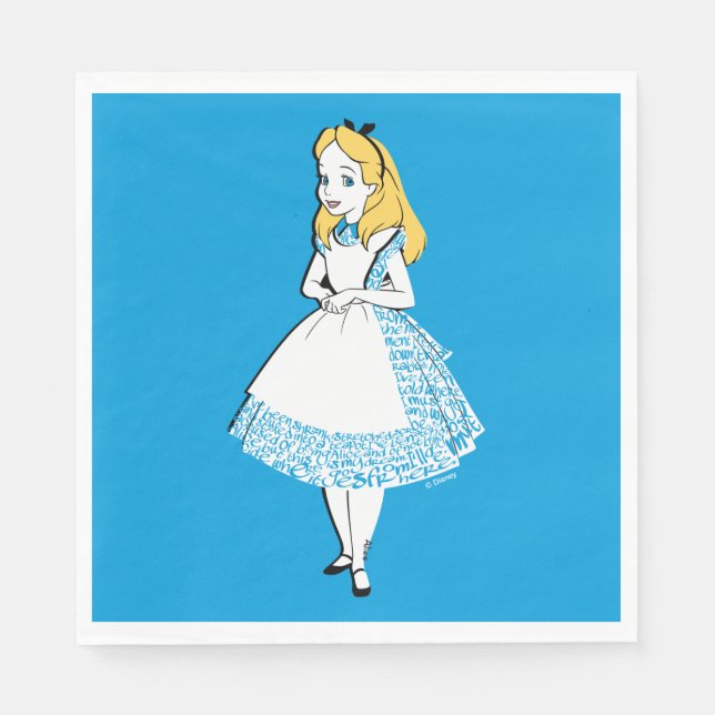Alice In Wonderland | Alice In Text Napkin (Front)