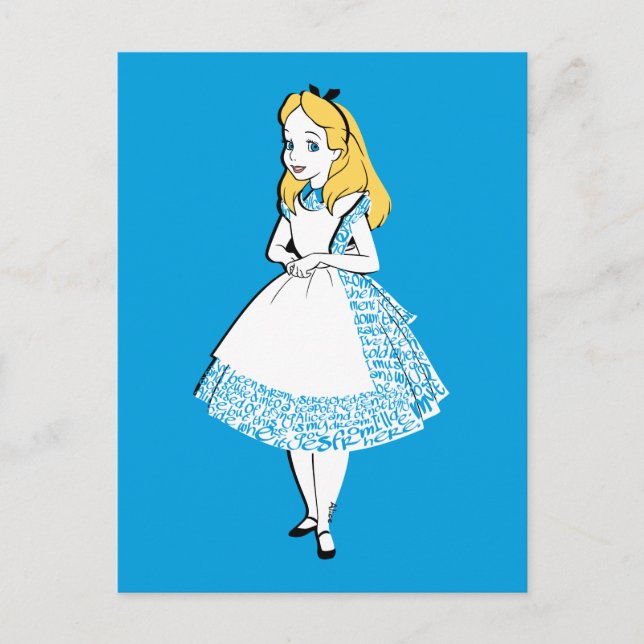 Alice In Wonderland | Alice In Text Postcard (Front)