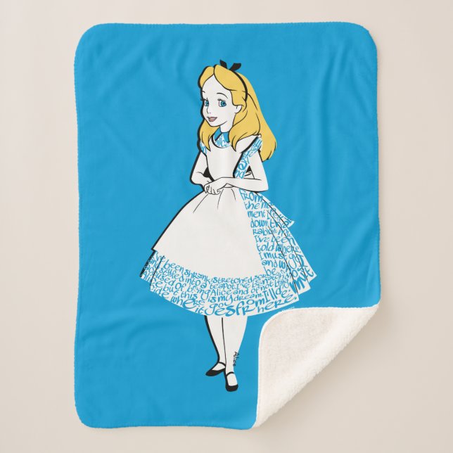 Alice In Wonderland | Alice In Text Sherpa Blanket (Front)