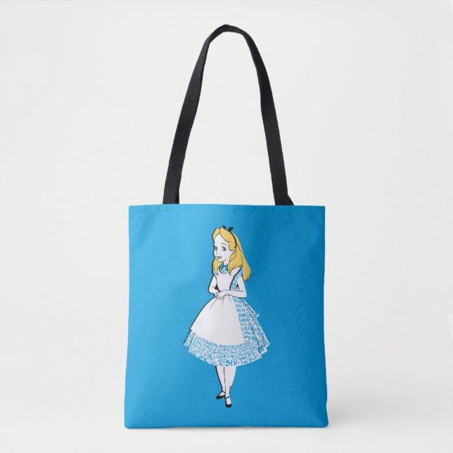 Alice In Wonderland | Alice In Text Tote Bag (Front)