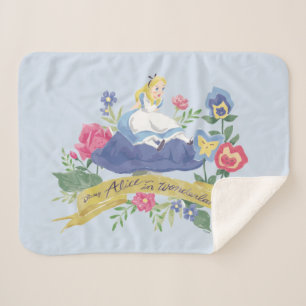 Alice In Wonderland   Alice in Watercolor Sherpa Blanket