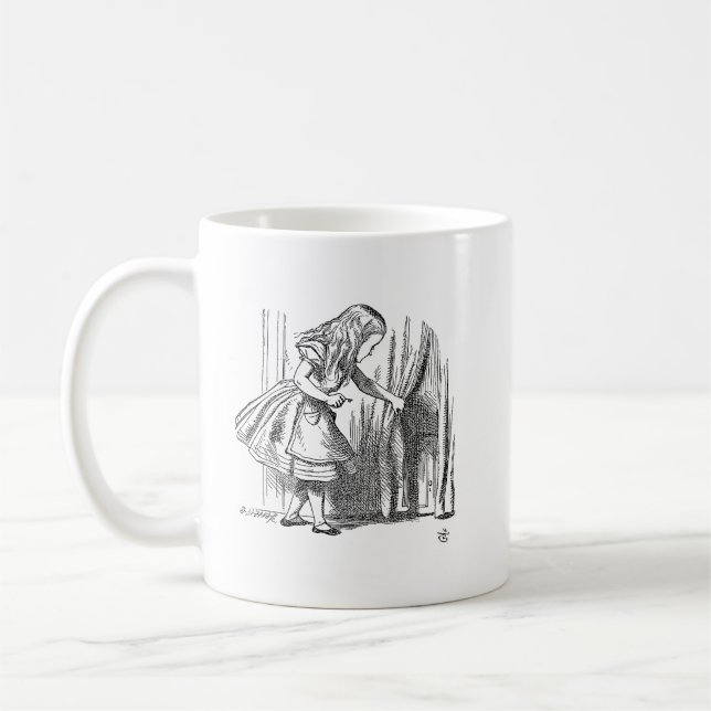 Alice in Wonderland - Alice Looking for the Door Coffee Mug (Left)