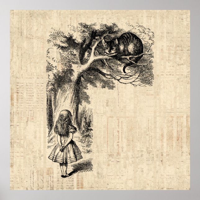 Alice in Wonderland Alice & the Cheshire Cat Poster (Front)