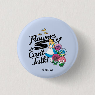Alice In Wonderland | Alice & The Flowers 1 Inch Round Button
