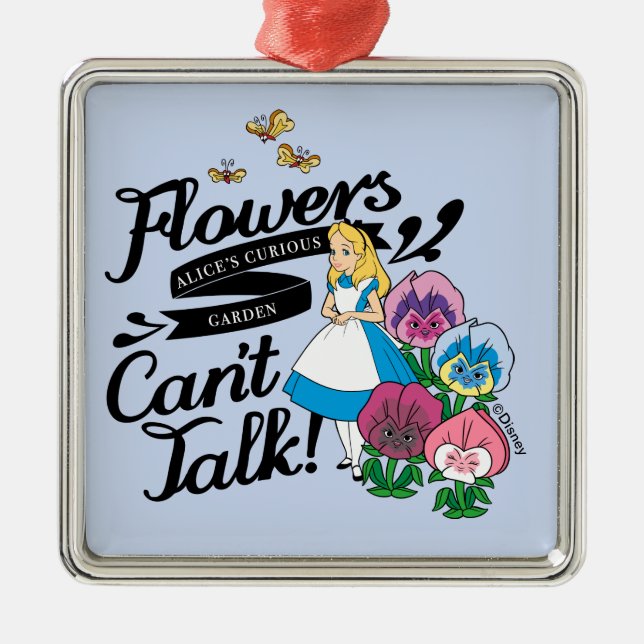 Alice In Wonderland | Alice & The Flowers Metal Ornament (Front)