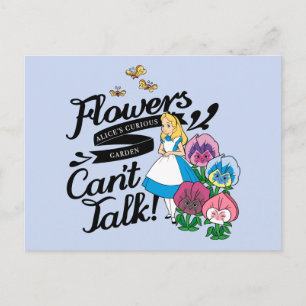 Alice In Wonderland Alice & The Flowers Postcard