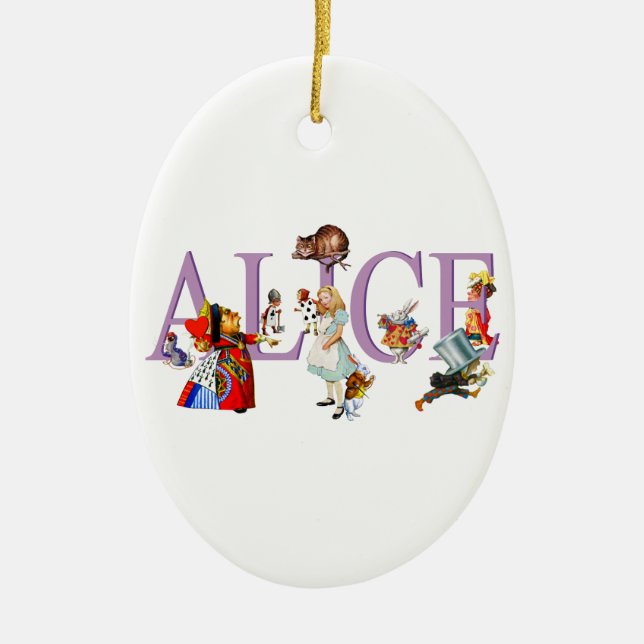 Alice in Wonderland and Friends Ceramic Ornament (Front)