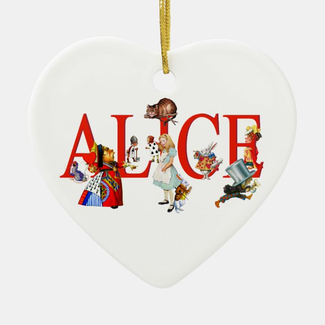 Alice in Wonderland and Friends Ceramic Ornament (Front)