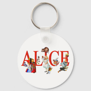 Alice in Wonderland and Friends Keychain
