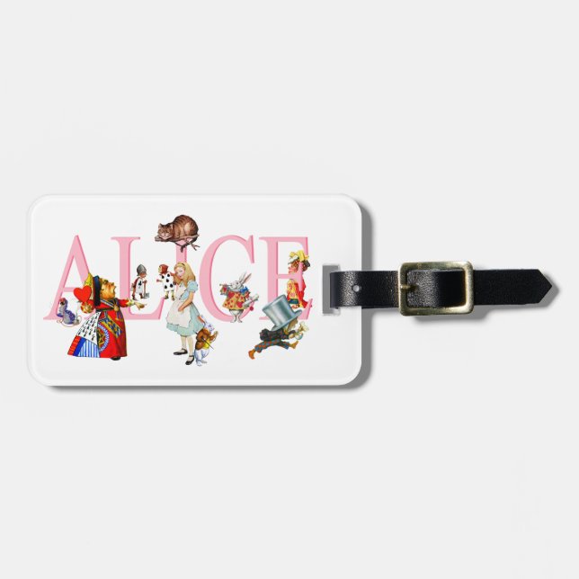 Alice in Wonderland and Friends Luggage Tag (Front Horizontal)