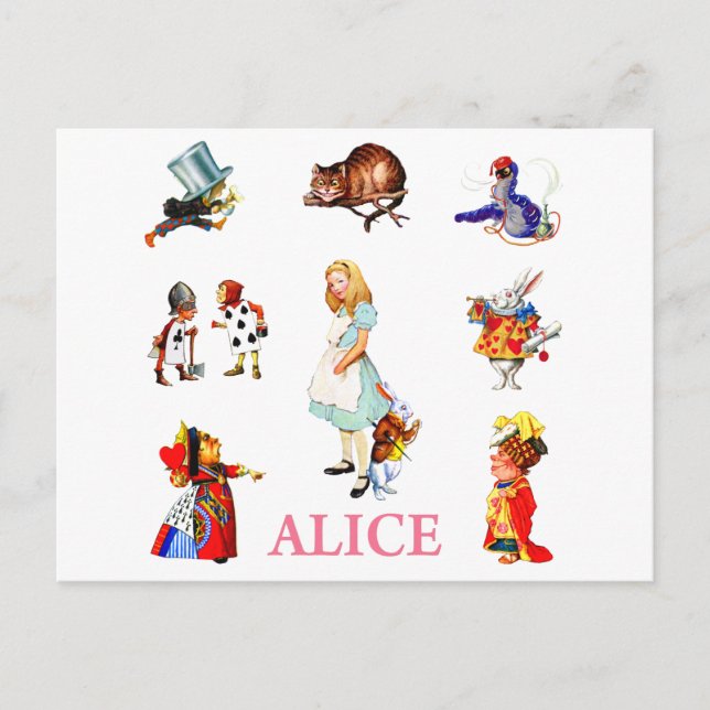 Alice in Wonderland and Friends Postcard (Front)