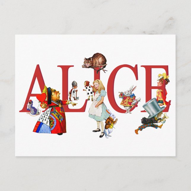 Alice In Wonderland and Friends Postcard (Front)