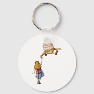 Alice in Wonderland and Humpty Dumpty Keychain