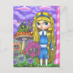 Alice in Wonderland and the Caterpillar Postcard