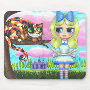 Alice in Wonderland and the Cheshire Cat & Castle Mouse Pad