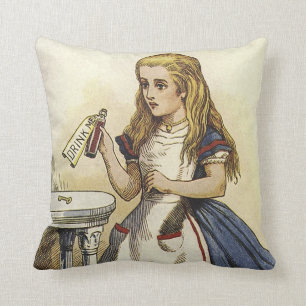 Alice in Wonderland and the Cheshire Cat Pillow