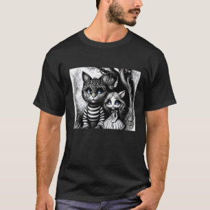 Alice in Wonderland and The Cheshire Cat Taking a T-Shirt