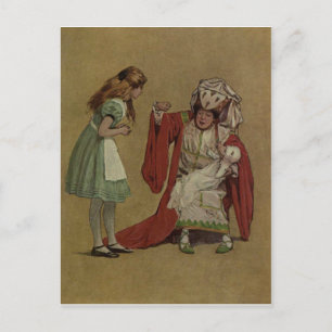 Alice in Wonderland and the Duchess and the Pig Postcard