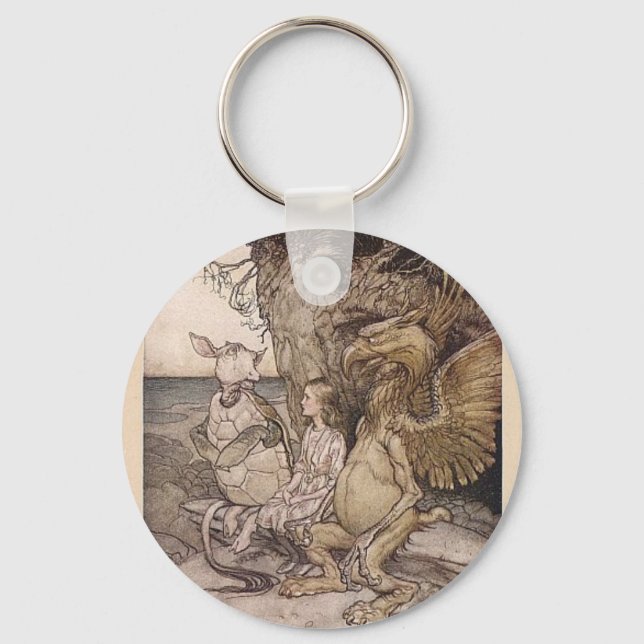 Alice in Wonderland and the Mock Turtle Keychain (Front)