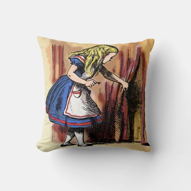 Alice in Wonderland and the Small Door Pillow (Front)