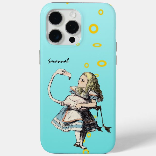 Alice In Wonderland Aqua Flamingo Case-Mate iPhone Case (Back)