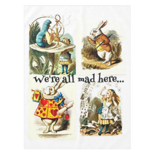 Alice In Wonderland Art gift for rabbit lover Tablecloth