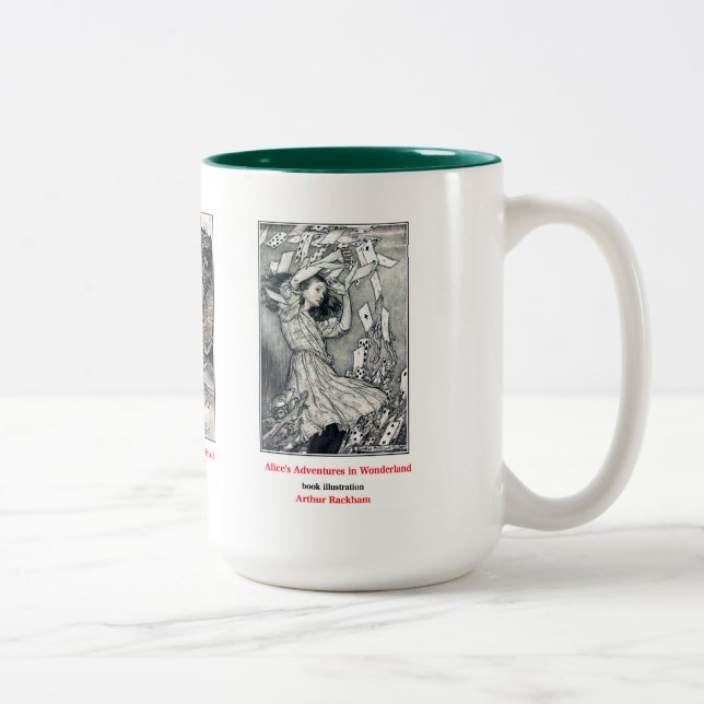 Alice in Wonderland , Arthur Rackham Two-Tone Coffee Mug (Right)