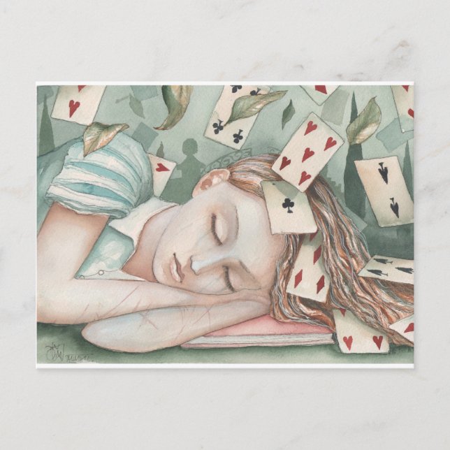 Alice in Wonderland asleep Postcard (Front)
