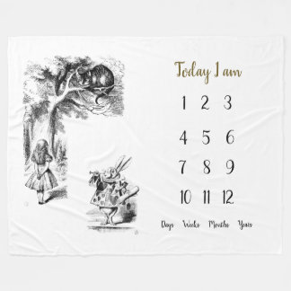 Alice in wonderland Baby 1st year Milestone Fleece Blanket