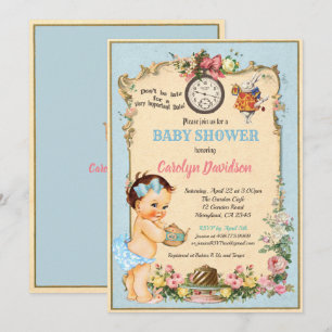 Alice in Wonderland Baby Girl Shower Invitation