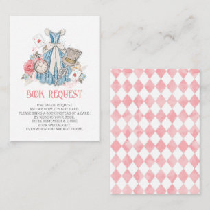 Alice in Wonderland Baby Shower Book Request Enclosure Card