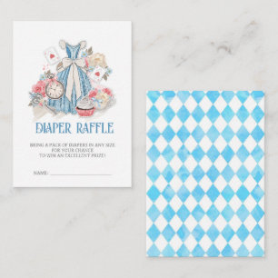 Alice in Wonderland Baby Shower Diaper Raffle Enclosure Card