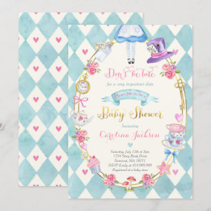 Alice In Wonderland Baby shower Invitation