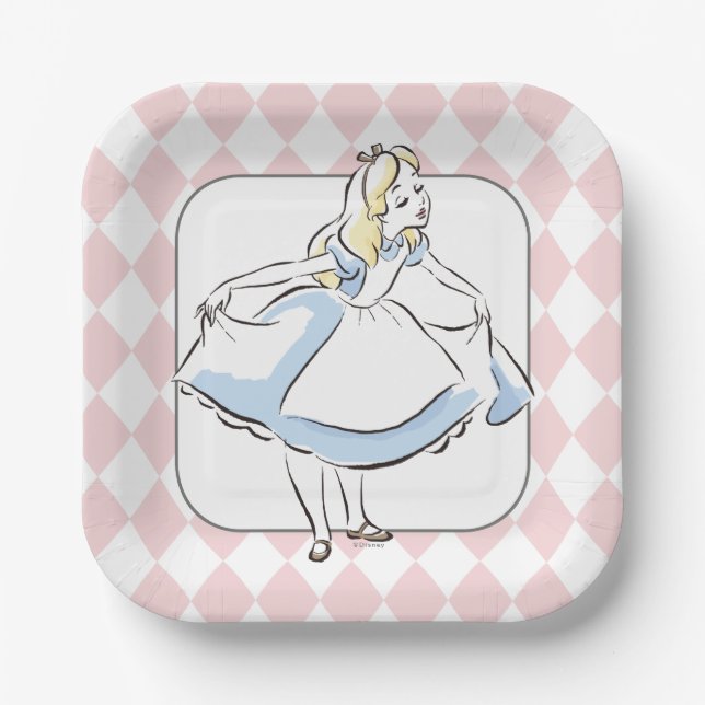 Alice in Wonderland Baby Shower Paper Plate (Front)