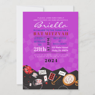ALICE IN WONDERLAND Bat Mitzvah Invitation
