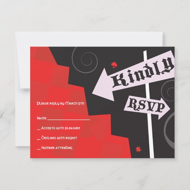 ALICE IN WONDERLAND Bat Mitzvah Reply Card (Front)