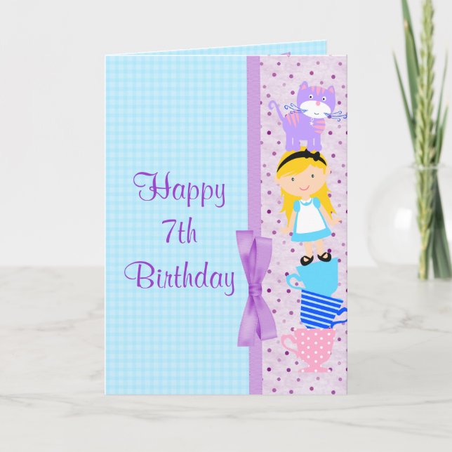Alice In Wonderland Birthday Celebration Card (Front)